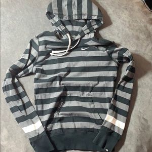 Nike gray striped thin hoodie